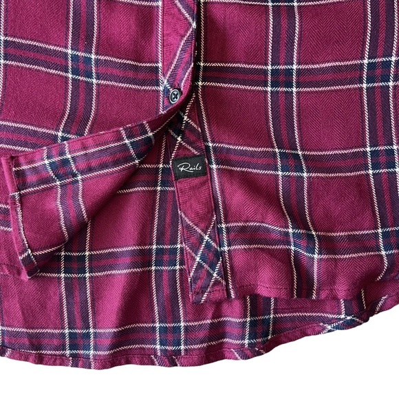 Rails Hunter Plaid Merlot Navy Button Up Shirt | MEDIUM - Picture 7 of 9